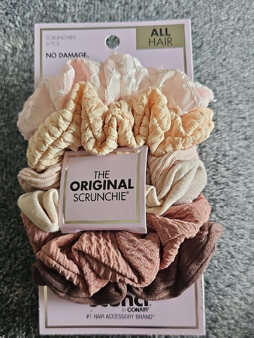 scunci Pastel Neutrals 6-Pack Fabric Scrunchies